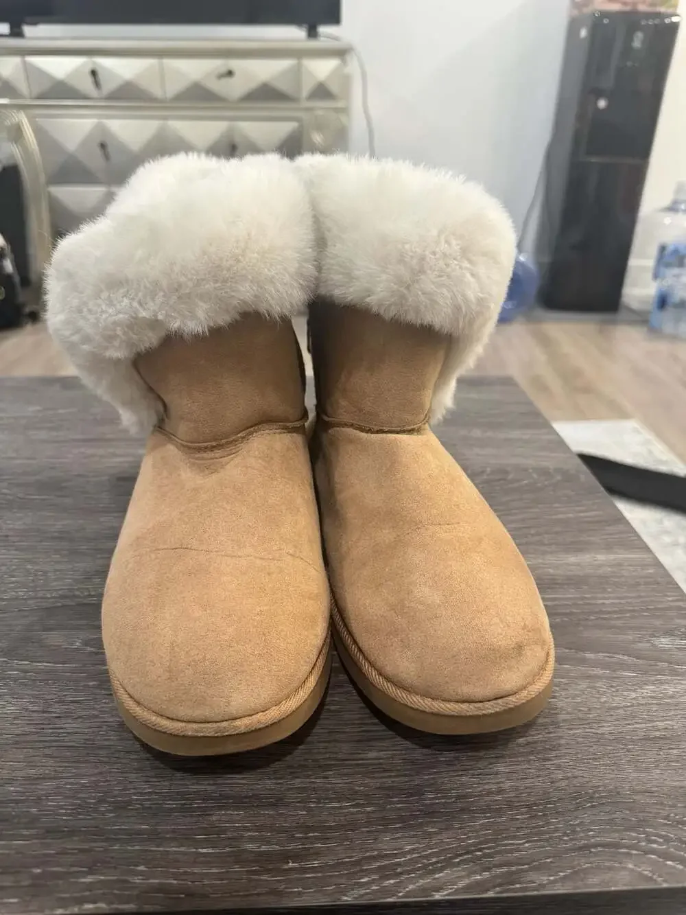 Juicy Couture Faux Fur Ankle Boots Chestnut Brown